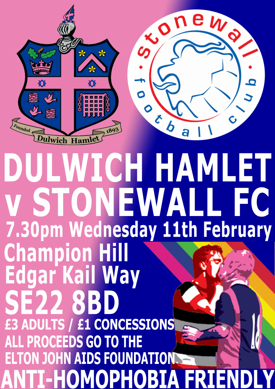 Lots of publicity for the Stonewall match tonight