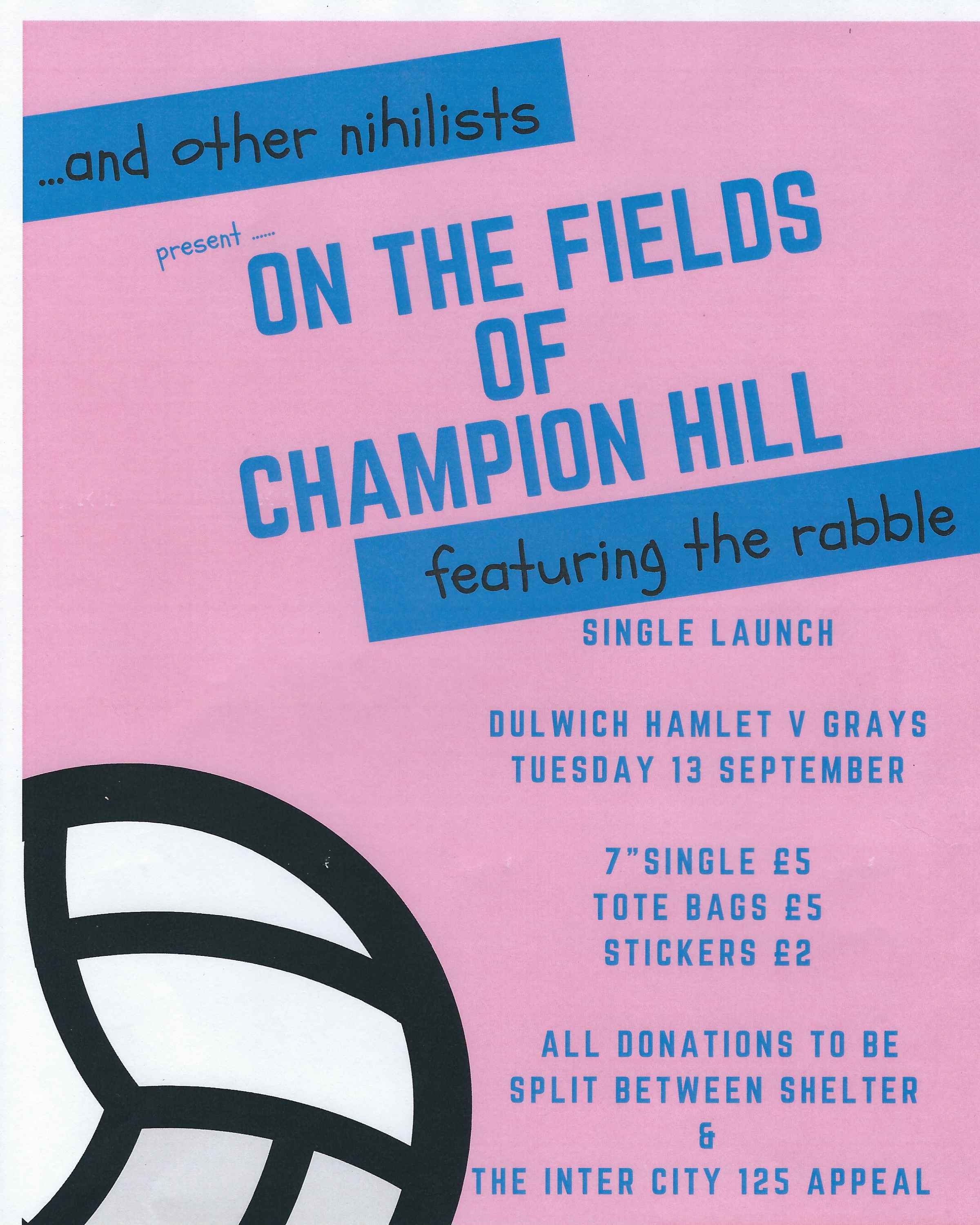 “And Other Nihilists” Launch Charity Single at Dulwich Hamlet tonight
