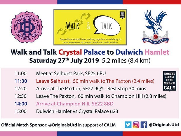 'Walk &amp; Talk' event to take place ahead of Crystal Palace game