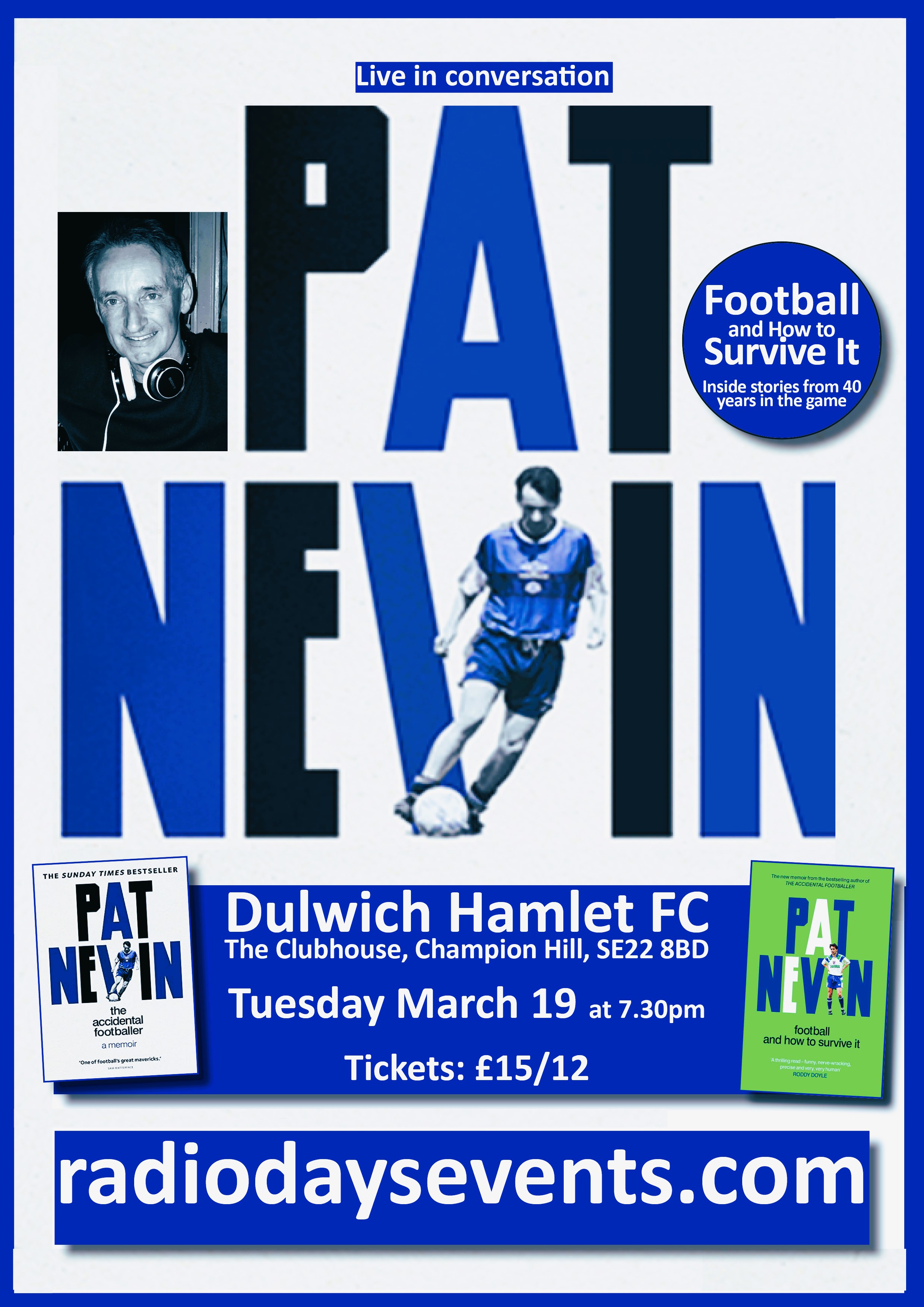 PAT NEVIN IN CONVERSATION: Tue 19 March 2024