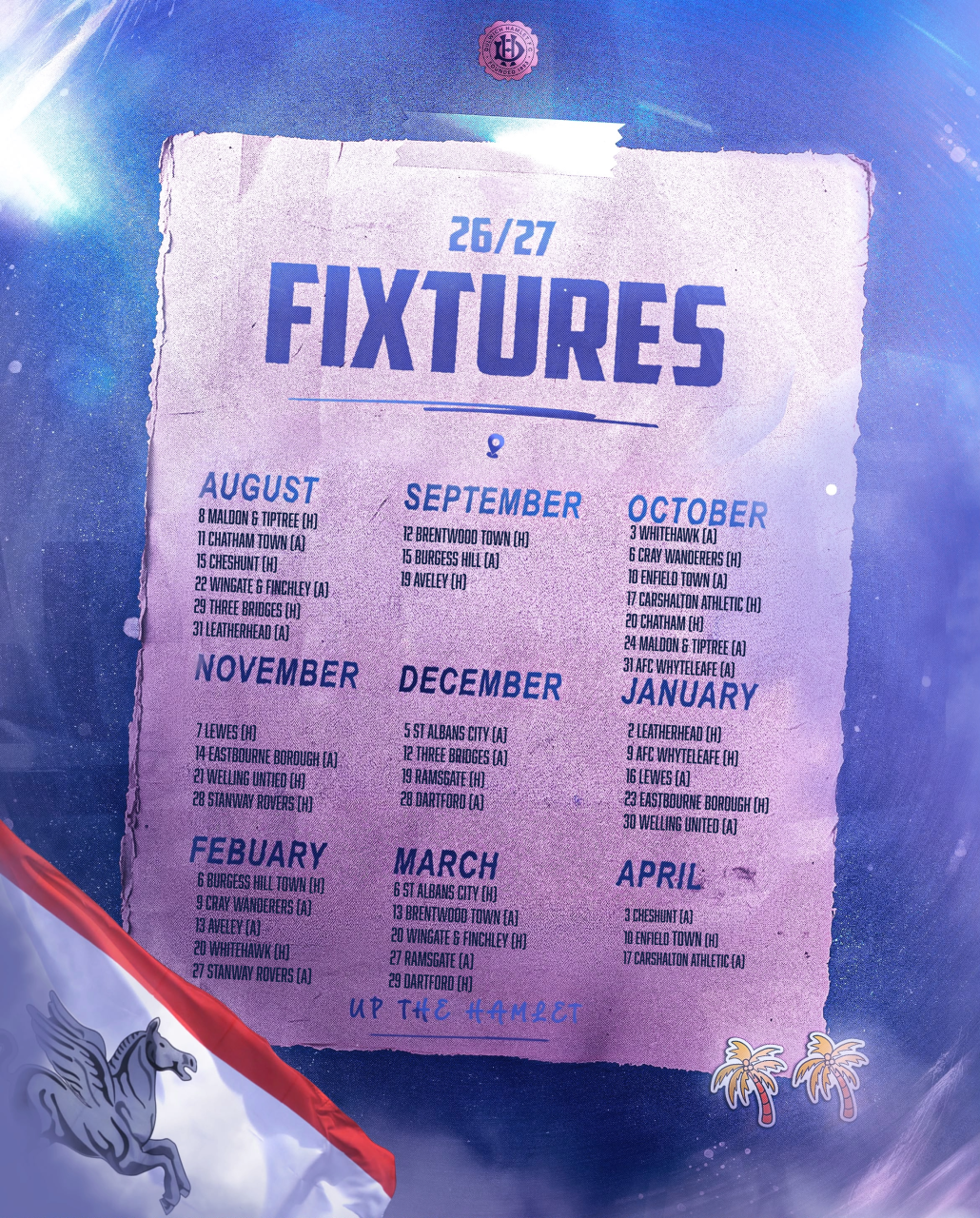 MEN'S 26/27 FIXTURES IN FULL
